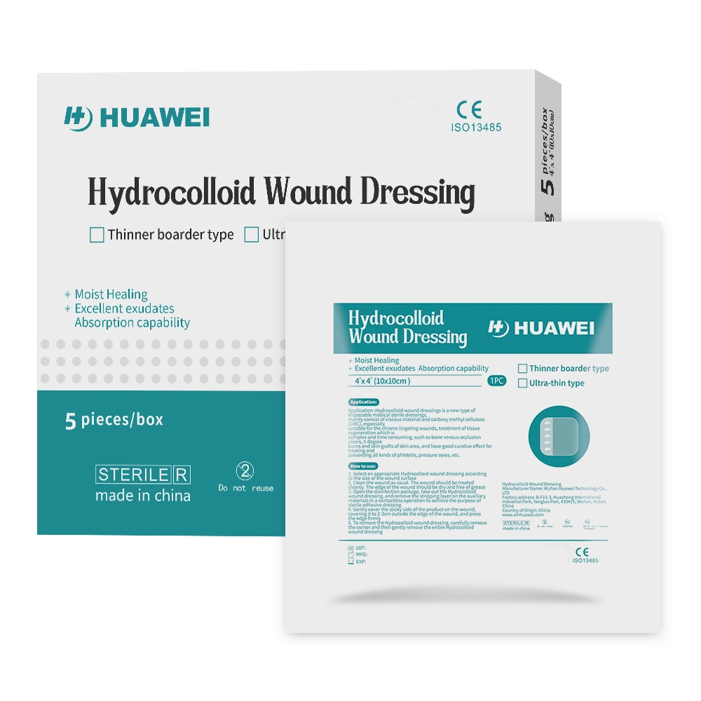 Ultra-Thin Hydrocolloid Wound Dressing Self-Adhesive Bandages 4X 4 in Sterile Ulcer Bed Sore Wound Care