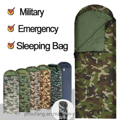 Impermeabile stile militare Campo mimetico 3,5 kg Sotto zero 20 Riserva statale Emergenza Verde Stile militare Sacchi a pelo Stile truppe invernali Sacco da campeggio in soccorso